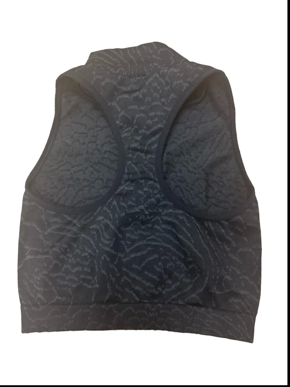 Gymshark Adapt Animal Seamless Crop Zip Sports Bra Tank Black Grey Size Small